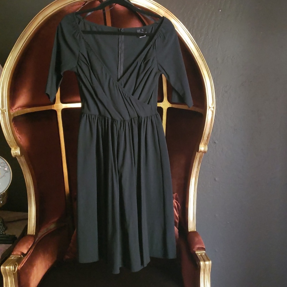 Black Pinup 3/4 Sleeve Lucky Thirteen Dress